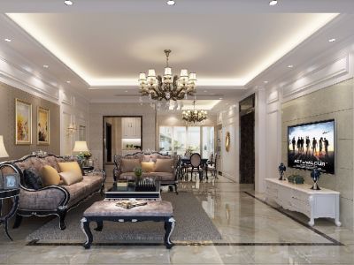 时代雅居现代风格135平米四居室装修案例