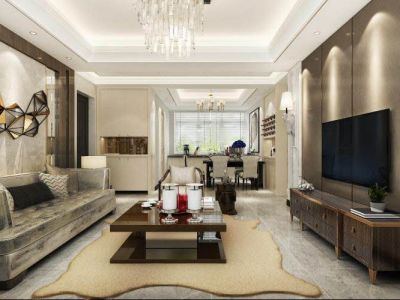 万科天地现代风格120平米三居室装修案例