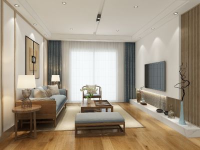 凤凰城日式风格87平米二居室装修案例