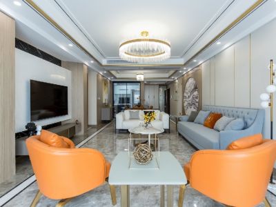 国信世家现代风格138平米三居室装修案例