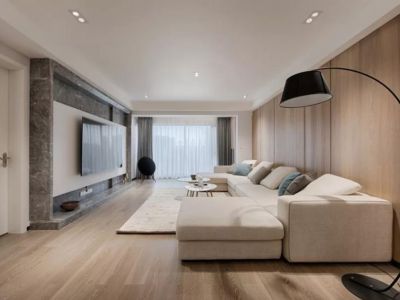 东湖半岛138平米三居室现代简约风格装修案例