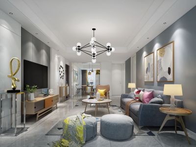 金桂家园140平米北欧风格三居室装修案例