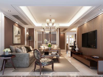 丹芙春城简欧140平米三居室装修案例