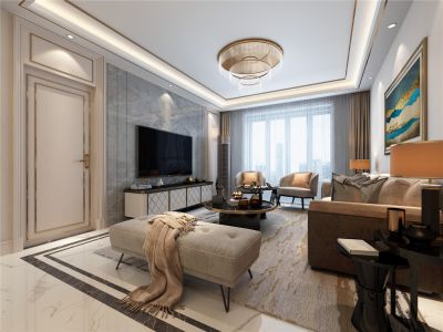 古城小区120平米简欧风格三居室装修案例