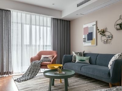 浦新小区北欧风83平米二居室装修设计案例