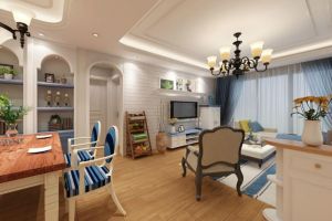 渭南峰光无限装饰-信达乐天花园140平米三居室地中海风格效果图