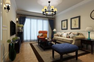 渭南峰光无限装饰-恒昌花园107平米三居室美式风格效果图