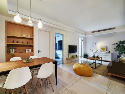 朝阳一号110平米三居室现代简约装修效果图