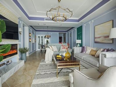 万达茂美式风格130平米三居室装修案例