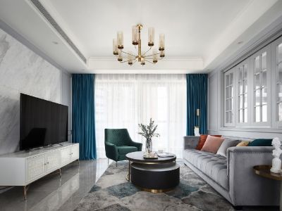 七彩星城现代风格120平米三居室装修案例