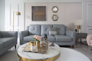 渭南九朝装饰-鑫润紫金城122平米三居室轻奢风格效果图