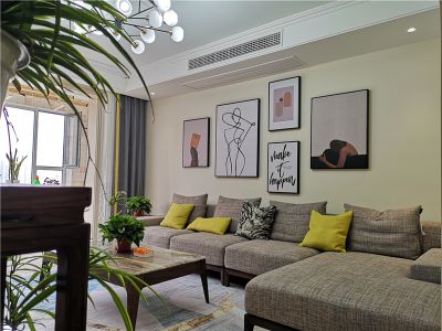 中安鸣翠苑现代风格139平米三居室装修案例