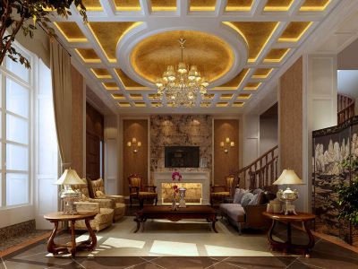 花样年家天下美式风格262平米装修设计案例