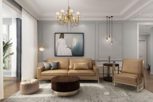 渭南峰光无限装饰-新洲中央街区城上城128平米三居室现代简约效果图