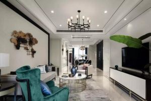 渭南峰光无限装饰-恒昌花园104平米三居室新中式风格效果图