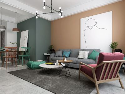 中庚·东金北欧风三居室96平米装修设计案例