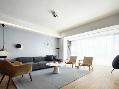 名城紫金轩120平米极简风二居室装修设计案例