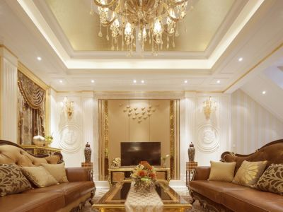 金地滟澜山450平米别墅美式风格装修案例