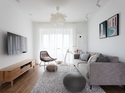 绿地璀璨天城现代简约风格90平米三居室装修案例