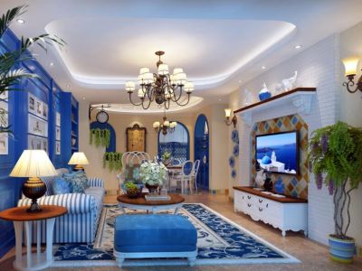 万和城130平米田园风格三居室装修案例