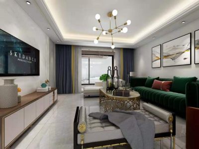 南阳银基160平米现代风格三居室装修案例