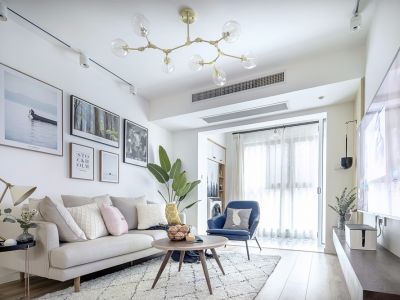 绿地海湾现代风格120平米三居室客装修案例