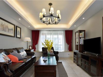 富力桃园美式风格140平米三居室装修案例