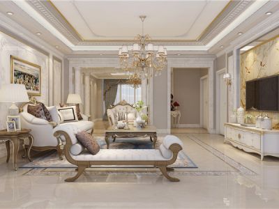 未来金茂府欧式风格140平米四居室装修案例
