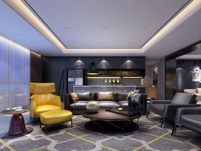 鹭湖宫后现代风格120平米装修效果图案例