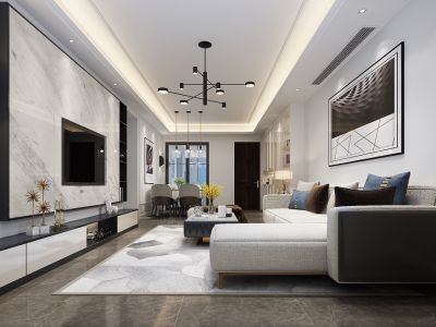 和信孔雀天成简欧风格95平米装修案例