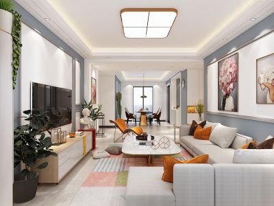 柘城联盟新城130平三居室现代简约装修案例