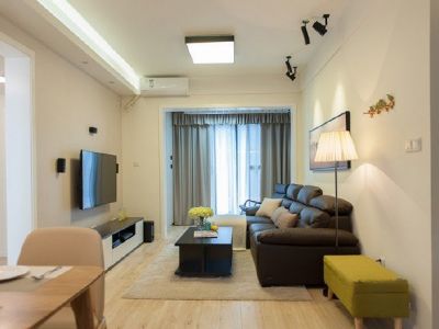 朗诗蔚蓝广场现代风格76平米二居室装修案例