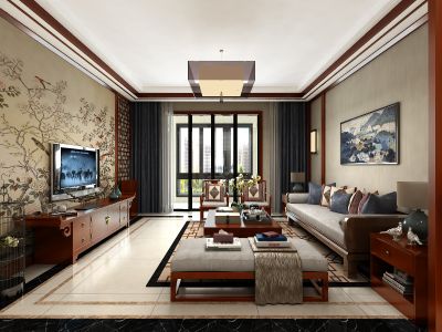 惠隆九号公馆150平新中式风格装修案例