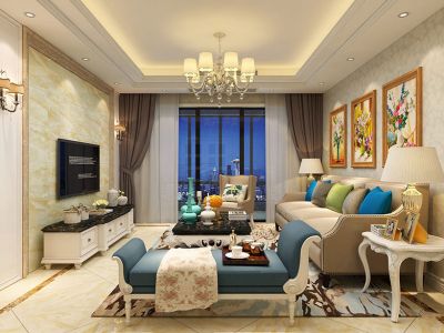 山水龙城三期120平米欧式风格装修案例