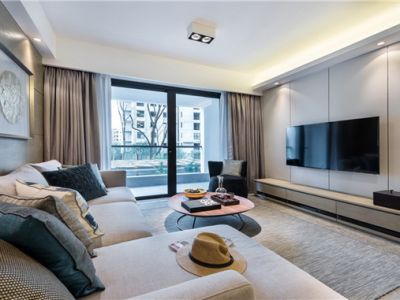 神定澜湾简约风格130平效果图案例