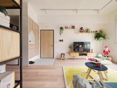 宁波和韵家园现代简约风格63平米小户型装修案例