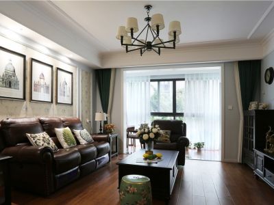 银泰城美式风格110平米三居室装修案例