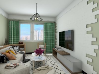 财富中心120平三居室现代简约风格装修案例