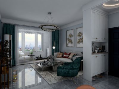 融汇城109平三居室北欧极简风格装修案例