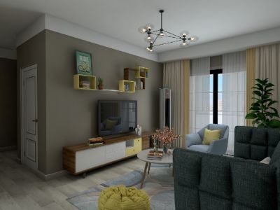 鑫苑名家115平三居室北欧极简风格装修案例