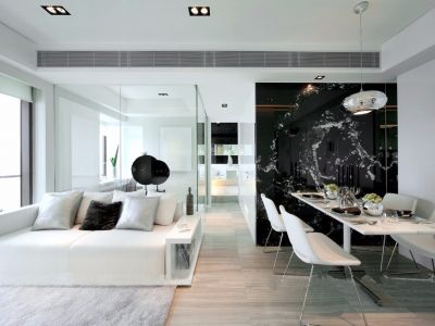 辰宫双河湾现代风格90平米二居室装修案例