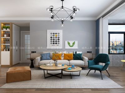 当代MOMA沿湖城140平设计北欧风格装修