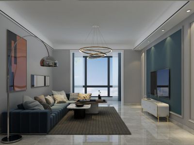 现代轻奢127平米三居室装修案例