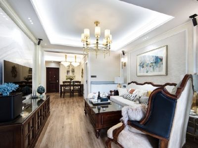 雅典天空三居115平美式风格装修案例