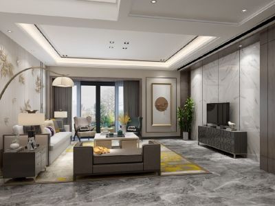 玥湖园三居98平现代简约风格装修案例