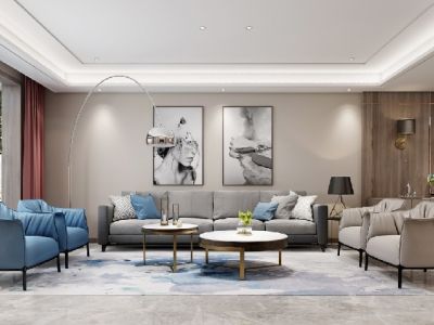 春晖花园三居113平美式风格装修案例