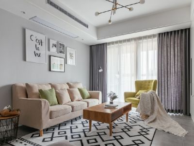 清涧新村74平二居室现代简约风格装修案例