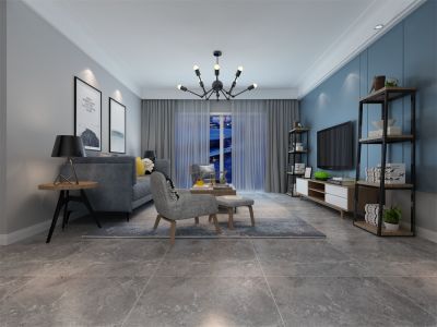 保利百合花园简约风格135平米三居室装修案例