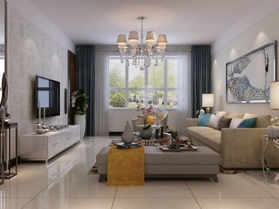 鸿仕雅居现代风格140平米三居室装修案例