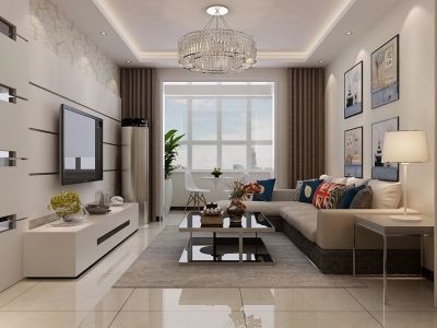 普吉新区现代风格119平米三居室装修案例